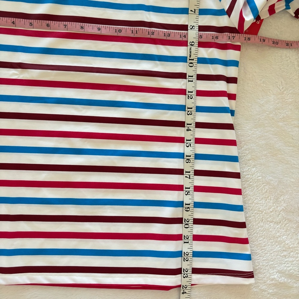 SPANX Long Sleeve Ocean Stripe Hibuscus Swim Shirt--NWT--M - Picture 14 of 14